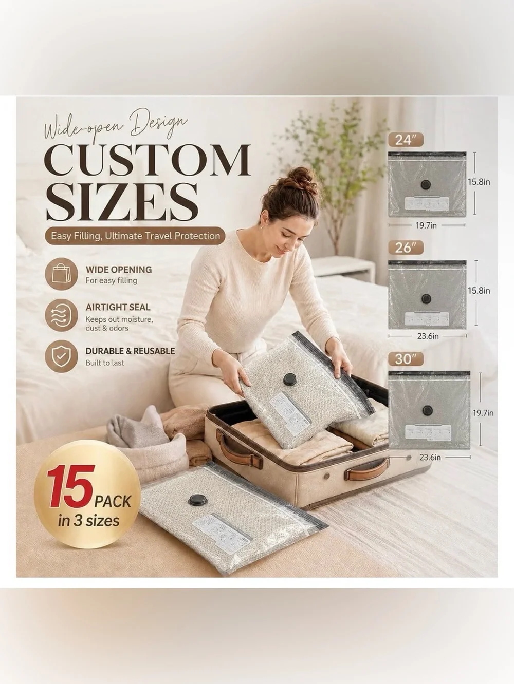 Vacuum Storage Bags Reusable Space-Saving Organizer